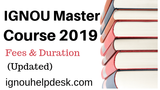 IGNOU Master Course fees 2019