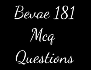 bevae 181 mcq questions